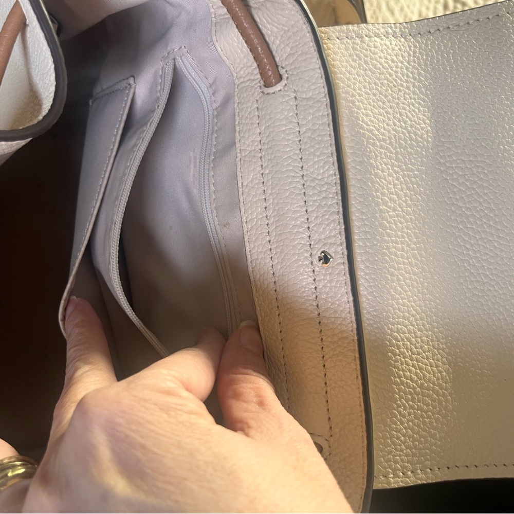 Kate Spade New York Medium Pebbled Leather Backpack Flap Cinch Gold Hardware - Picture 14 of 16